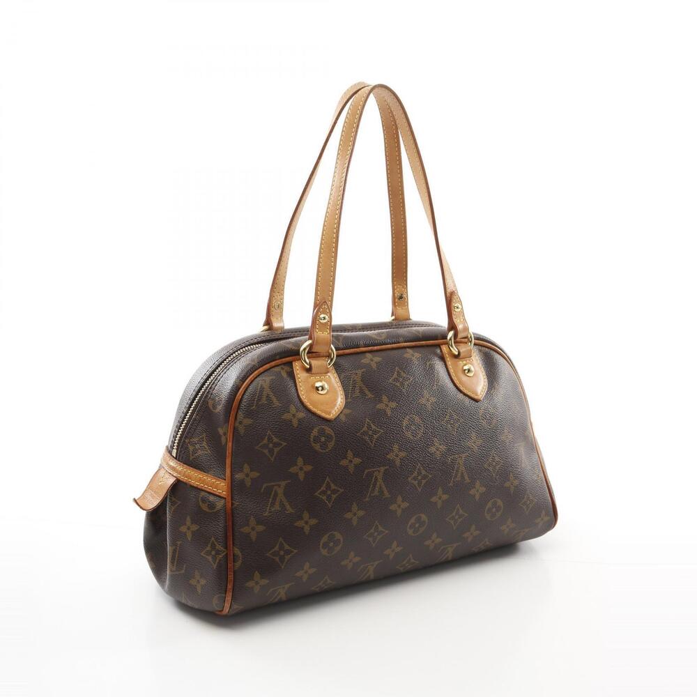 Louis Vuitton Leather Bag Shoulder Brown Canvas Montorgueil Monogram